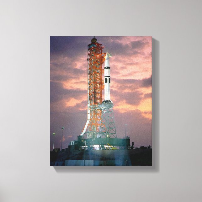 Dawn breaks behind ASTP Saturn IB CDDT Canvas Print (Front)