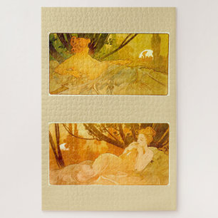 Dawn & Dusk by Alphonse Mucha Jigsaw Puzzle