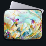 "Dawn Greeting" Hummingbird Print on Laptop Sleeve<br><div class="desc">Featuring the vibrant work of artist Janet Weight Reed,  this neoprene sleeve will protect your laptop or tablet with beautiful flair. The print is titled "Dawn Greeting" and is one of many featuring hummingbirds by the artist.</div>