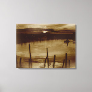 Dawn in The Lagoon Wrapped Canvas