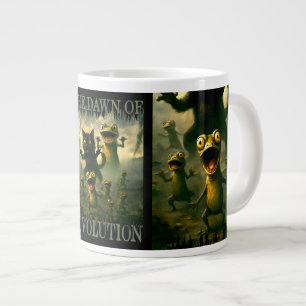 Dawn of revolution funny rebel cat lizard frogs large coffee mug
