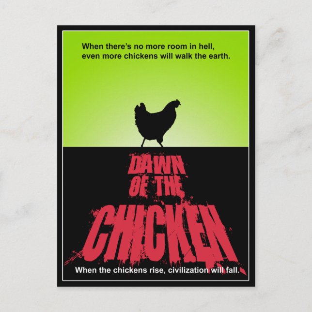 DAWN Of The CHICKEN Postcard (Front)