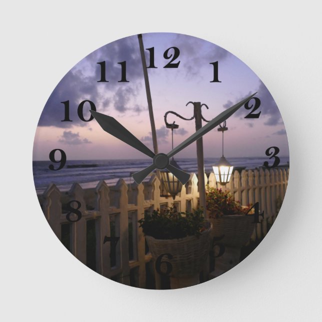 Dawn on the Beach Round Clock (Front)