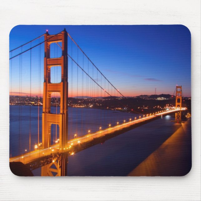 Dawn over San Francisco and Golden Gate Bridge. Mouse Pad (Front)