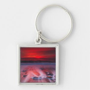 Dawn Over The Stormy Sea Key Ring