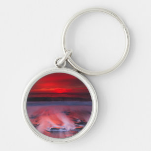 Dawn Over The Stormy Sea Key Ring