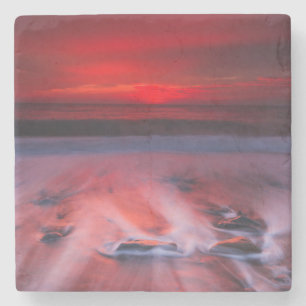 Dawn Over The Stormy Sea Stone Coaster