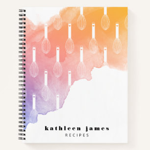 Dawn Palette Watercolor Balloon Whisk Recipe Notebook