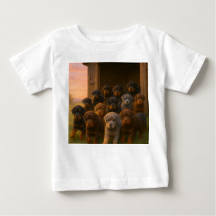 Dawn Parade: Rottweiler Puppies Emerging from the  Baby T-Shirt