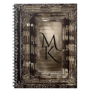 Dawn Sable Elegant Monogram Spiral Notebook