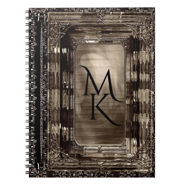 Dawn Sable Elegant Monogram Spiral Notebook (Front)