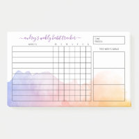 Dawn Watercolor Wash Weekly Habit Tracker