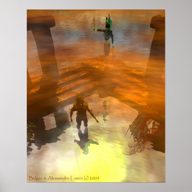 DAWNING DARK /TEMPLE OF WATER HYPERION Sci Fi Poster (Front)
