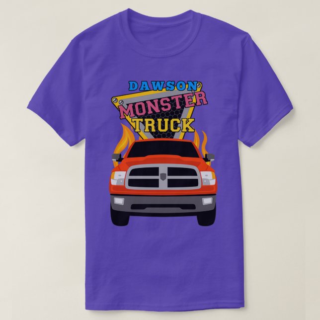Dawson name with monster truck T-Shirt (Design Front)