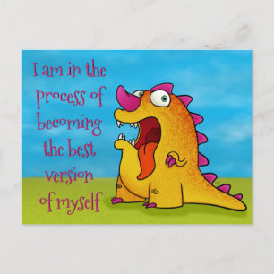 Dax the Dino w/quote, postcard