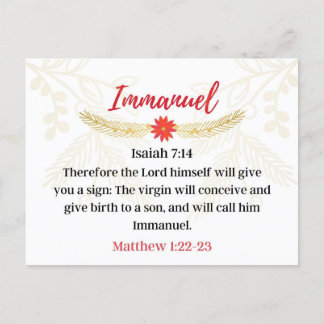 Day 1. Names Of Jesus | Immanuel | Advent Calendar Postcard