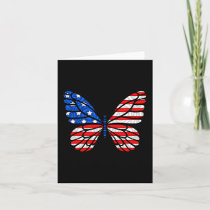 Day 4th July Usa Flag America Butterfly Card