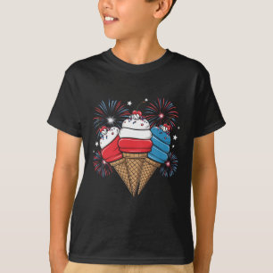 Day 4th Of July Ice Cream Women Men Kids  T-Shirt