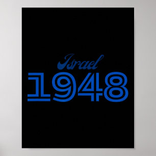 Day 76 Israel - 1948 Am Israel Chai - Jewish Poster