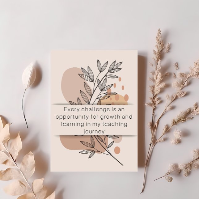 Day 7 Teacher Affirmation Daily Mental Health Card (BOHO POSITIVE AFFIRMATION FOR TEACHERS)