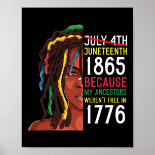 Day Ancestors Free 1776 July 4th Black African  Poster