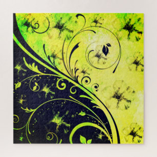 Day and Night Puzzle - Yellow Green Flowers