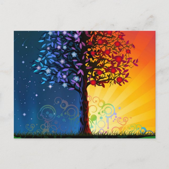 Day And Night Tree Postcard (Front)