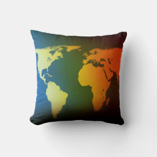 Day and night world globe cushion