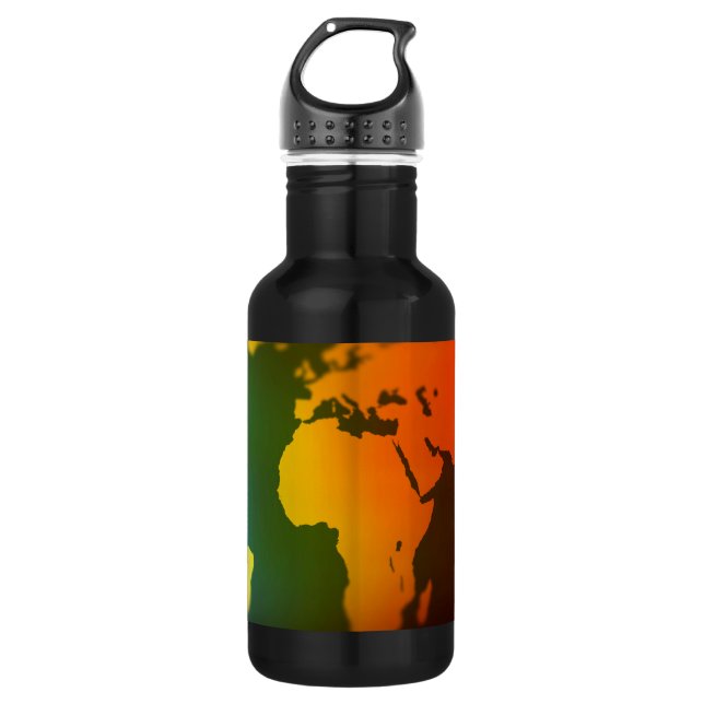 Day and night world map 532 ml water bottle (Front)