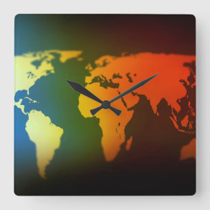 Day and night world map clock