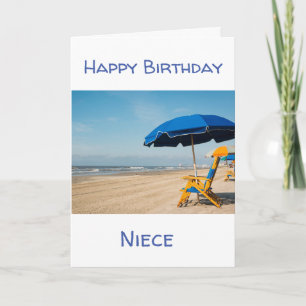 DAY AT THE BEACH BIRTHDAY WISH NIECE CARD