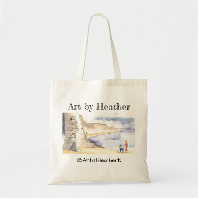 "Day at the Beach" by Art by Heather tote (Front)