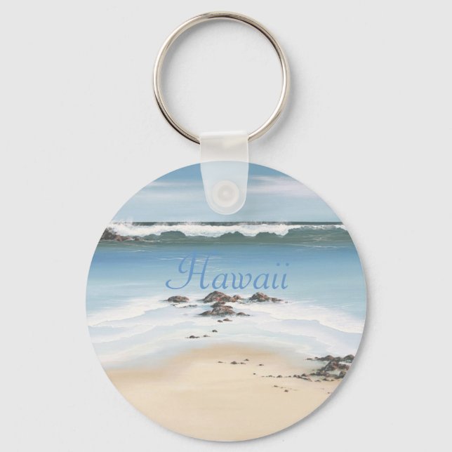 day at the beach-Hawaii Key Ring (Front)