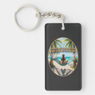 Day at the beach key ring