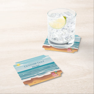 Day at the Beach  Paper Coaster