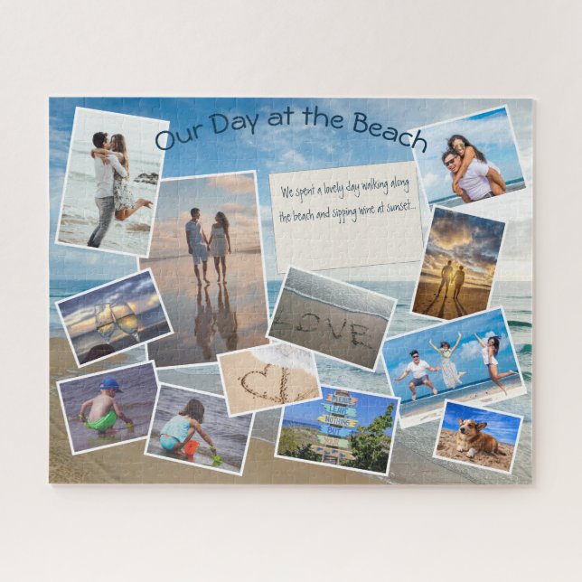 Day at the Beach Photo Collage Template Jigsaw Puzzle (Horizontal)