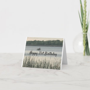 DAY AT THE LAKE "21st BIRTHDAY CARD" Card