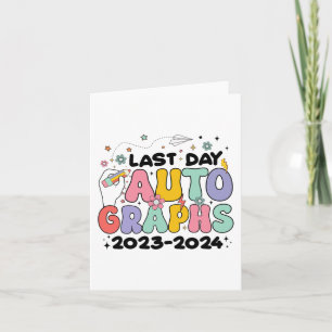 Day Autographs 2023-2024 Retro Last Day Of School Card