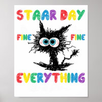 Day Black Cat Teacher Student Kids Staar Testing D