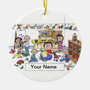 Day Car Worker - Female Ceramic Tree Decoration