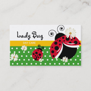 Day Care Business Card Cute Polka Dot Lady Bug