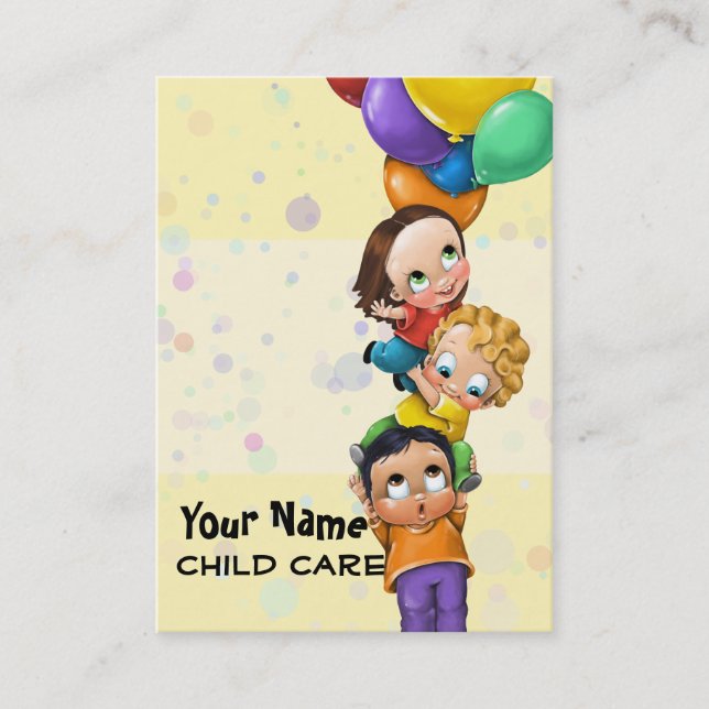 Day Care. Child Care. Babysitting. Promo card (Front)