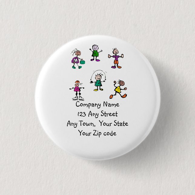 day care,child care, teacher or  babysitting 3 cm round badge (Front)