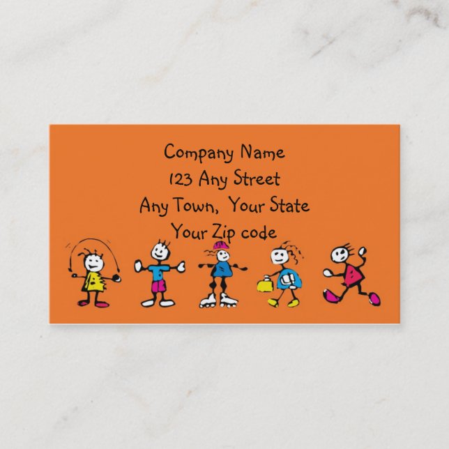 day care,child care, teacher or  babysitting business card (Front)