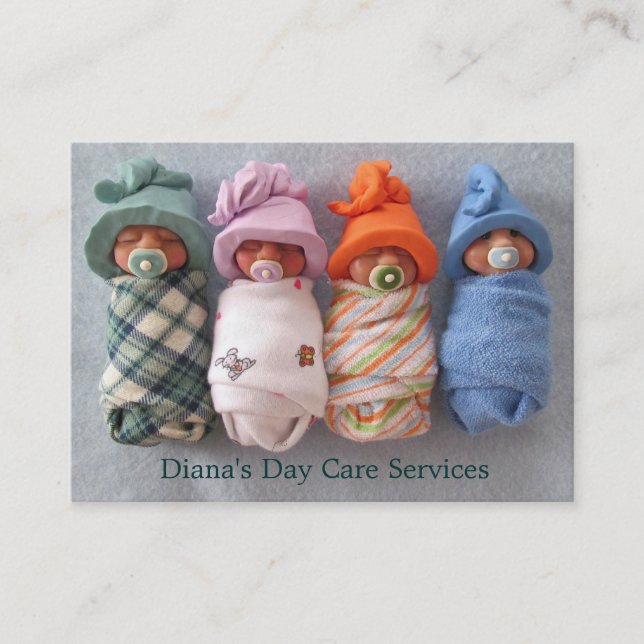 Day Care Provider: Photo of Clay Babies: Original Business Card (Front)