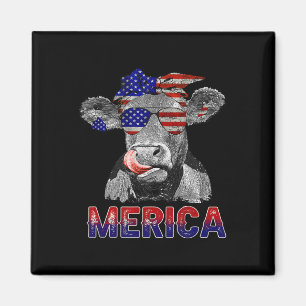 Day Cow Merica 4th Of July Cows Lovers Magnet