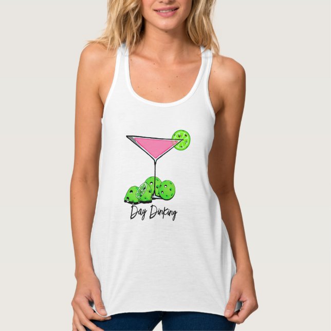 Day Dinking Cosmo Pink Cocktail, Pickleball Limes Singlet (Front)