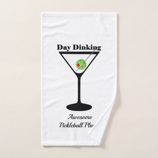 Day Dinking Personalised Pickleball Sweat Sport Hand Towel (Hand Towel)
