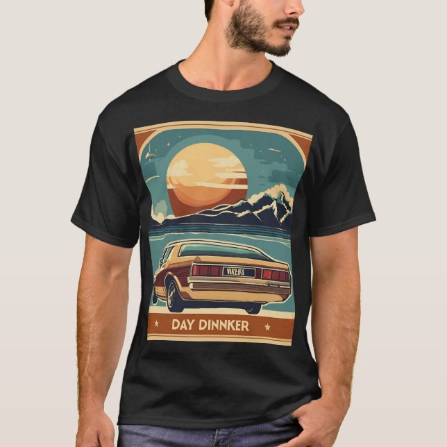 Day Drinker Retro 70s  T-Shirt (Front)