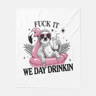 Day drinkin Sloth Fleece Blanket